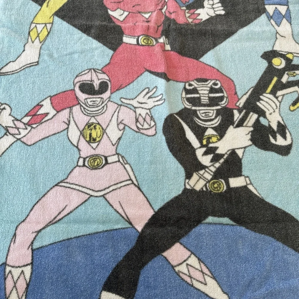 Vintage 1993 Mighty Morphin Power Rangers Beach Pool Bath Towel SABAN